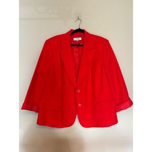 Kasper Woman Separates Red Blazer Jacket Size 24W Business Casual Office